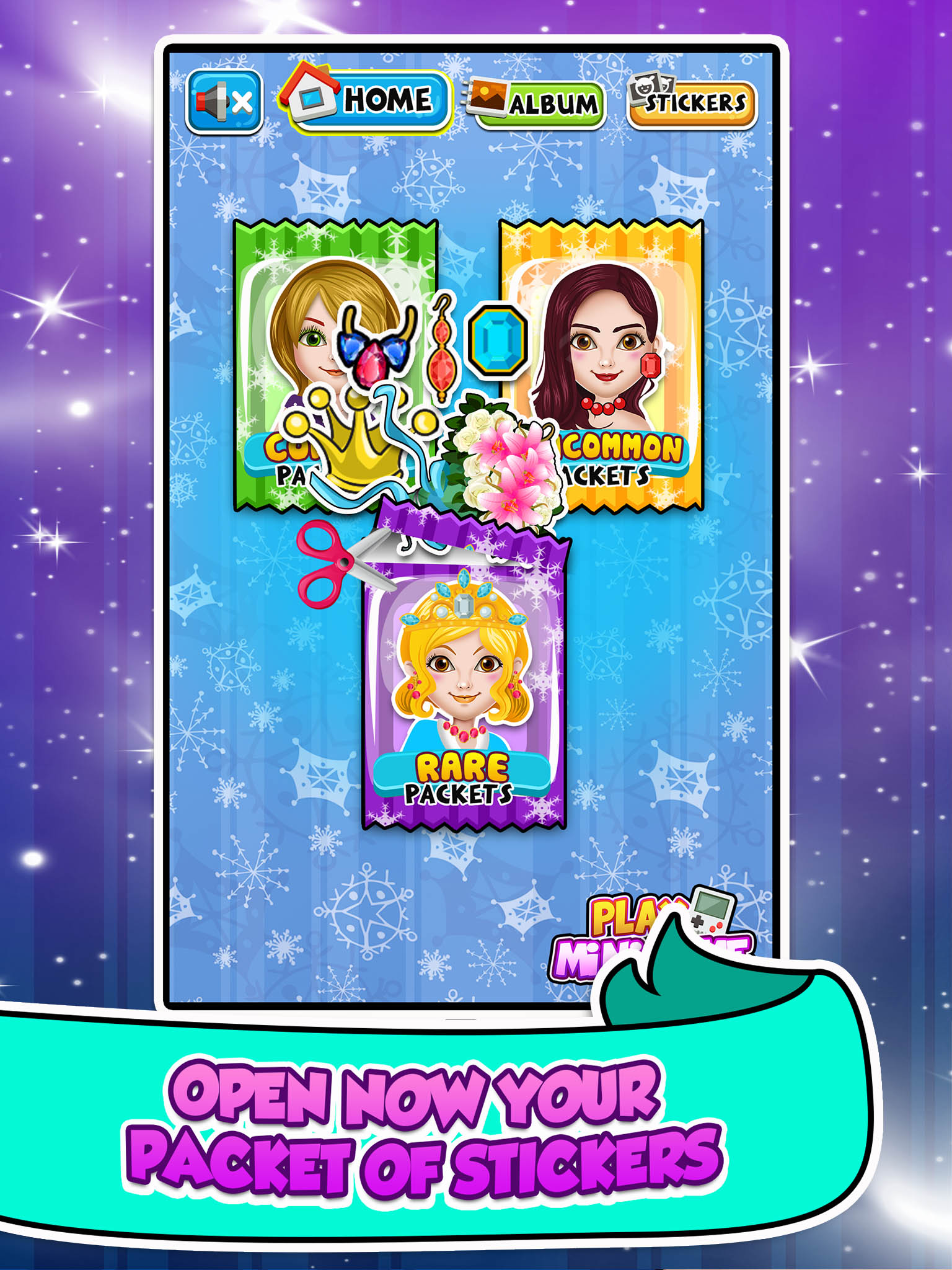 Princess Sticker Salon Game - frozen make-up wedding & dress up girl makeover!