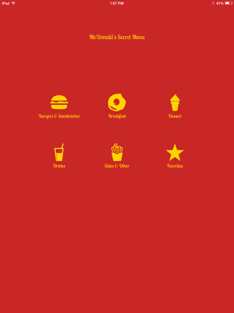 Secret Menu for McDonald's