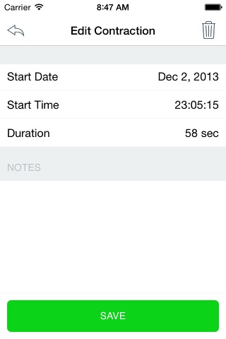 Contractions Log | An Easy To Use Contraction Timer screenshot 3