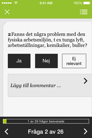 Checklistor om arbetsmiljö screenshot 2