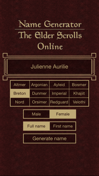 Name Generator for The Elder Scrolls Onlineのおすすめ画像2