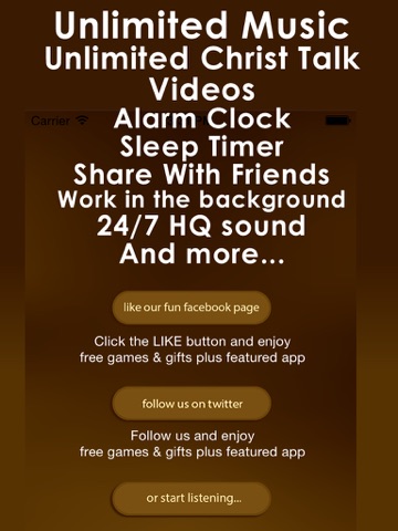 Christian Music, Gospel music and Vatican talk from online internet radio stations broadcasters iPad screenshot 1 - Music app