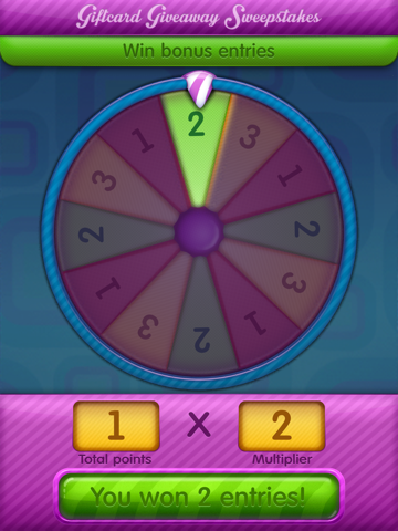 Giftcard Giveaway Sweepstakes iPad screenshot