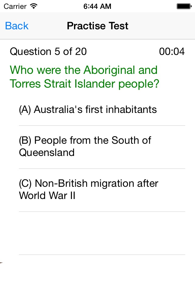 Australian Citizenship Test: Our Common Bond screenshot 2