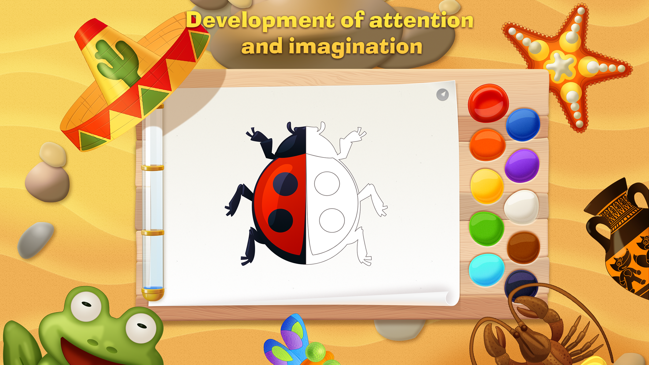 Tim the Fox - Paint - free preschool coloring game