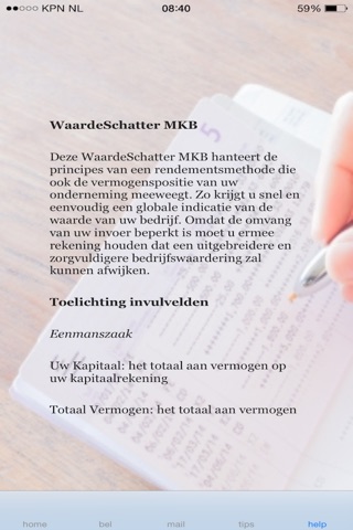 Waardeschatter MKB BB O&F screenshot 4