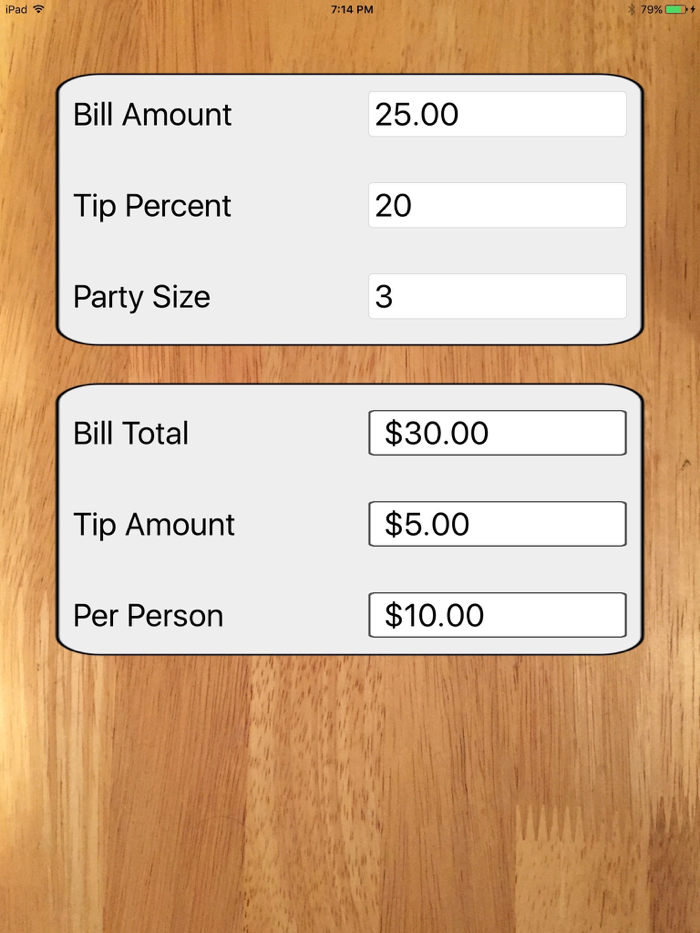 Tip Calculator with Check Split