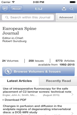 European Spine Journal screenshot 2