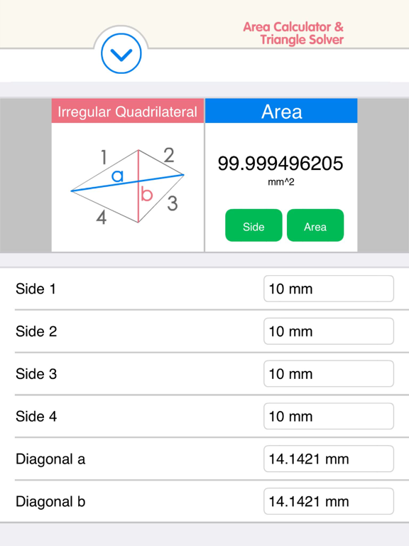 Screenshot #4 pour Area Calculator & Triangle Solver - Quadrilateral, Circle, Ellipse, Rectangle