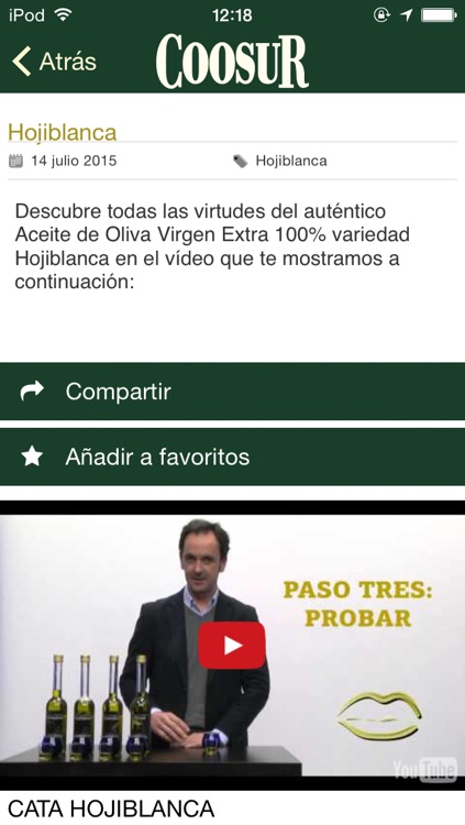 Aceites de Oliva Coosur Origen