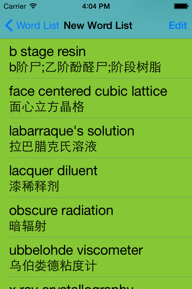 Chemistry English-Chinese Dictionary