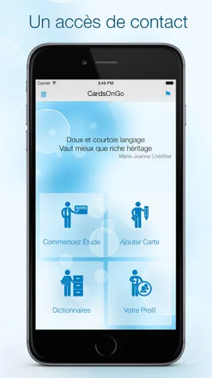 Capture d'écran de Cards On The Go: Mots App De Mémorisation D'une Langue étrangère sur iPhone 2