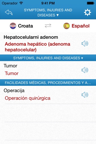 Diccionario médico para viajeros español-croata screenshot 4