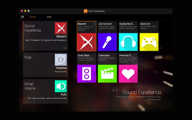 iRoar Dashboard screenshot