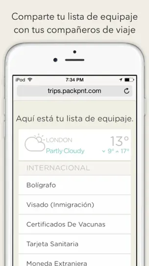Captura de pantalla de PackPoint Premium en iPhone 4