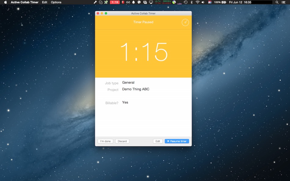 #2. Active Collab Timer (macOS) Podle: A51 DOO