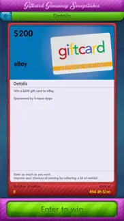 giftcard giveaway sweepstakes iphone screenshot 2