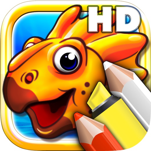 Coloring books for toddlers HD - Colorize jurassic dinosaurs and stone age animals