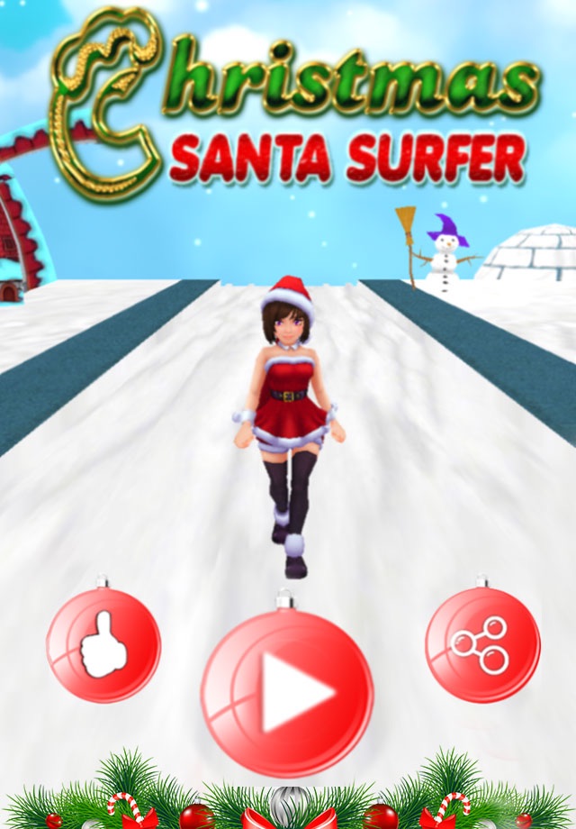 Christmas Santa Surfer-Ice Adventure Run 3D screenshot 3