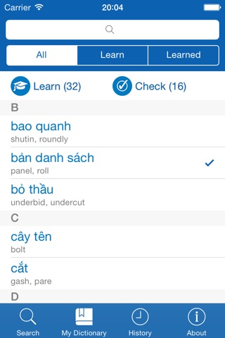 Vietnamese <> English Dictionary + Vocabulary trainer screenshot 3