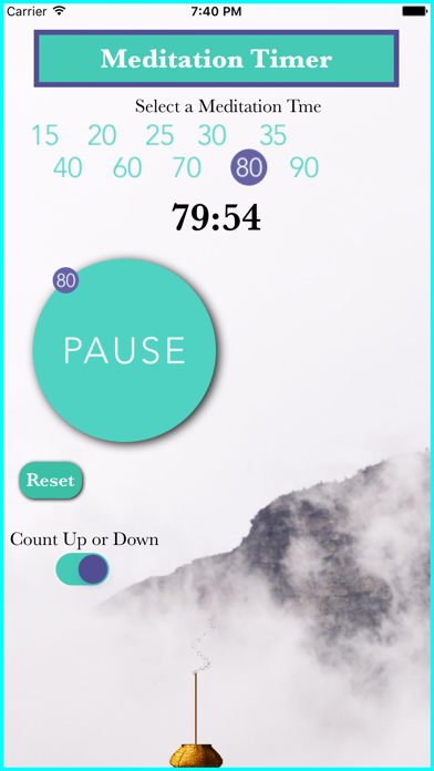 Screenshot #1 for Meditation Timer That Counts Up Or Down With Sound