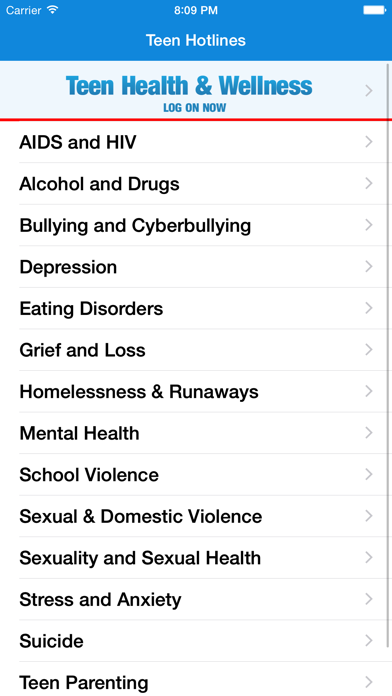 Teen Hotlines screenshot