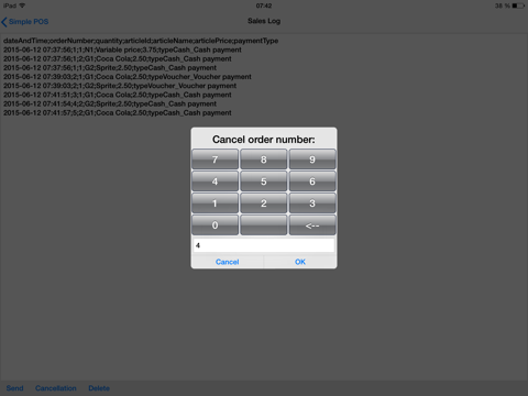 Simple POS iPad screenshot