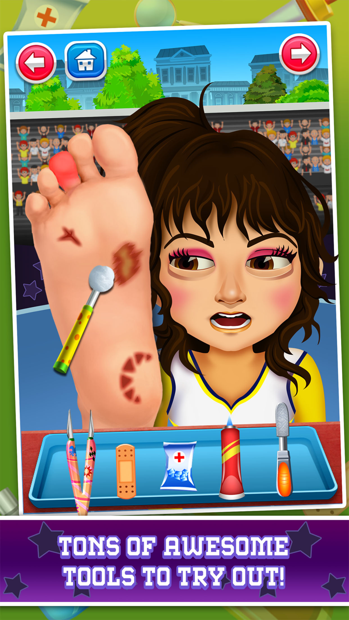 Cheerleader Foot Doctor and High School Salon Makeover