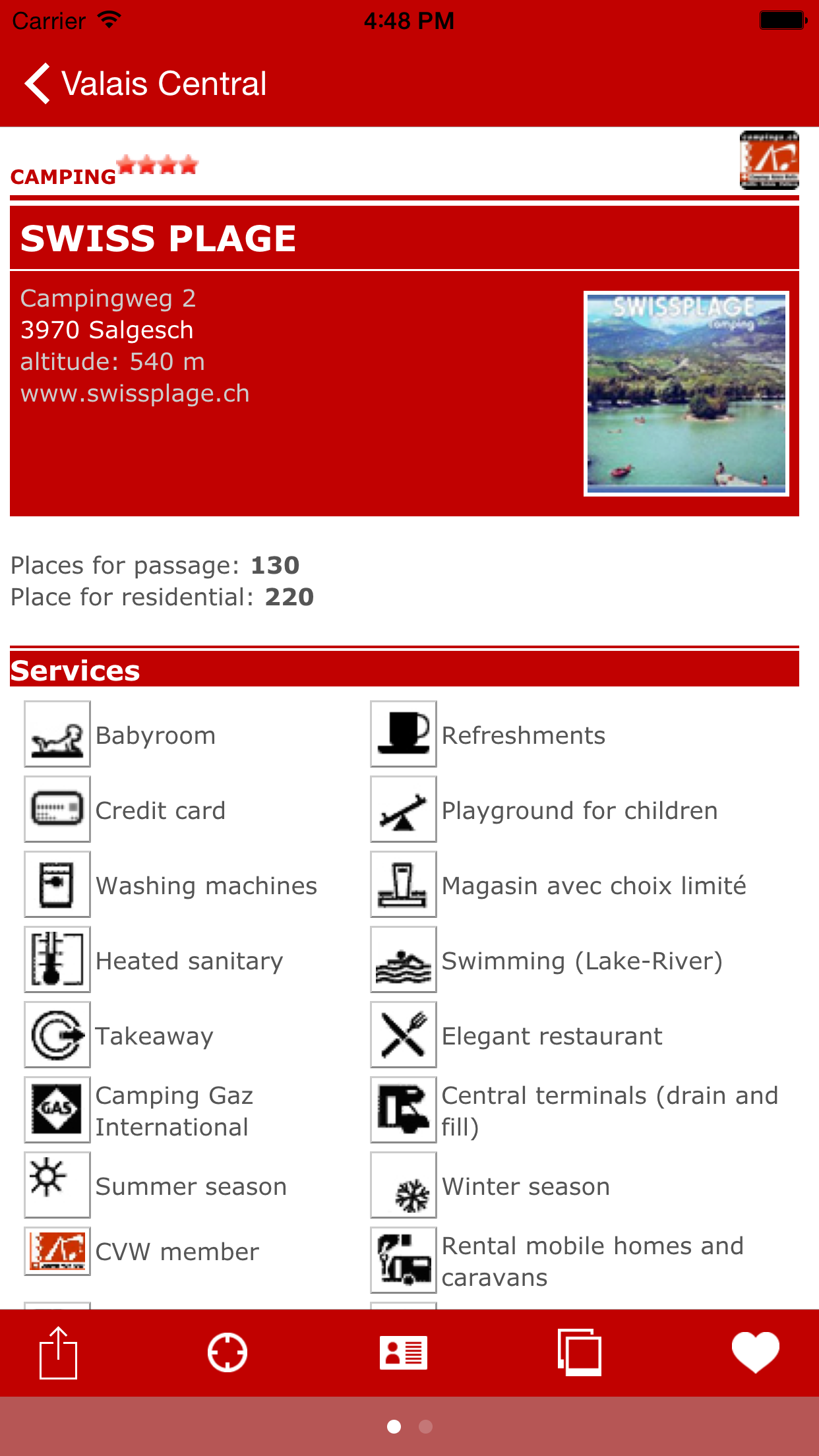 Campings Valais-Wallis screenshot 3