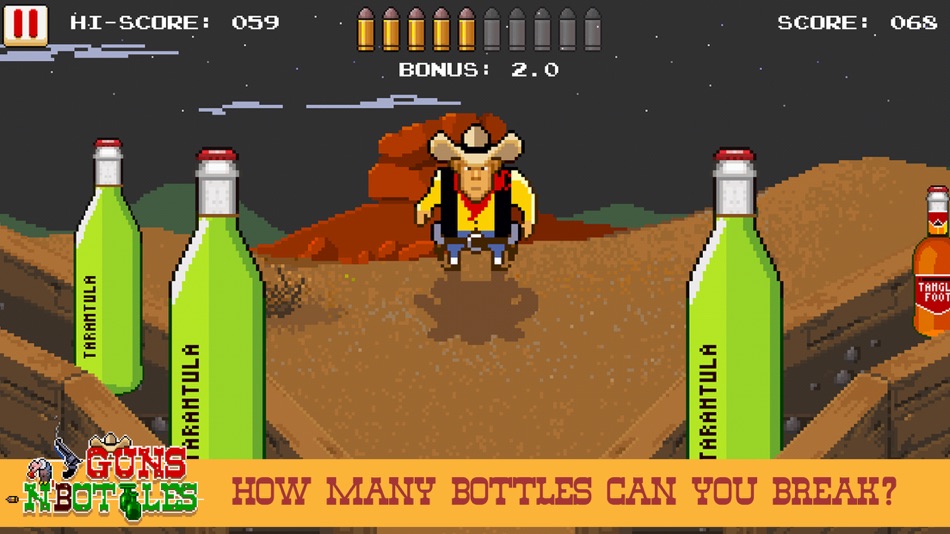 #4. Guns n' Bottles - The fastest fingers in the west (iOS) 由: Ivanovich Games