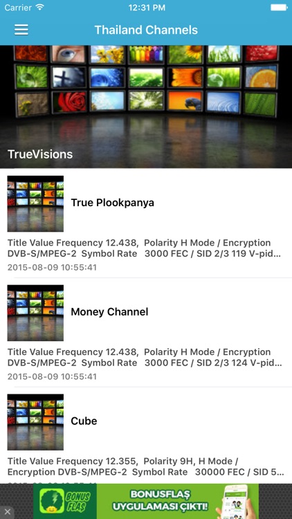 Thailand TV Channels Sat Info