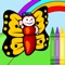 Coloring Book Butterfly Game FREE For Toddlers