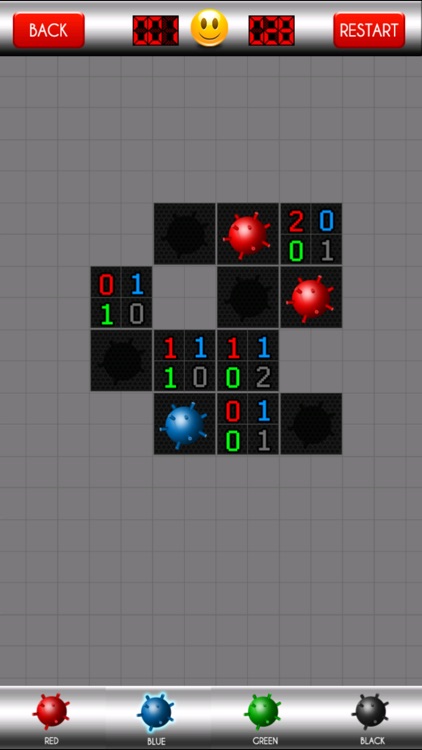 MineSweeper - 4 Colored Bombs Logic