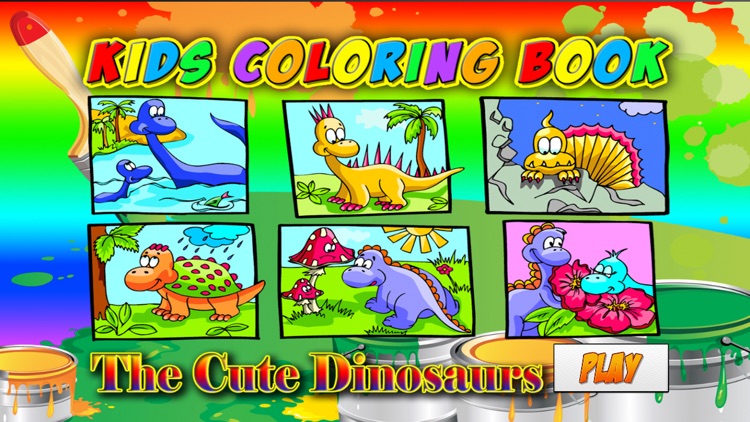 Kids Coloring Book - Cute Dinosaurs Park Learning for Fun
