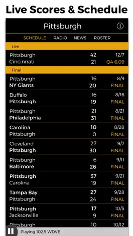 Game screenshot Pittsburgh Football Radio & Live Scores hack