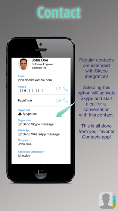 Sky Contacts - Start Skype calls and send Skype messages from your contacts