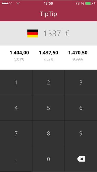 Screenshot #2 pour TipTip – Trinkgeldrechner
