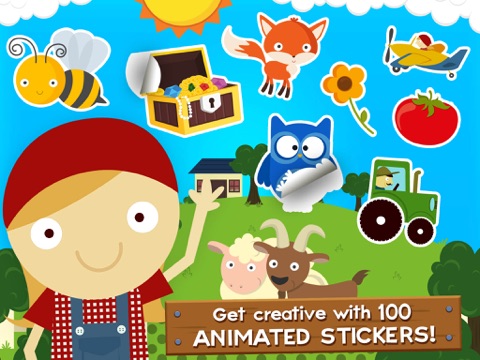 Screenshot #4 pour Animal Stickers pour les enfants Ferme Activité Scène Builder