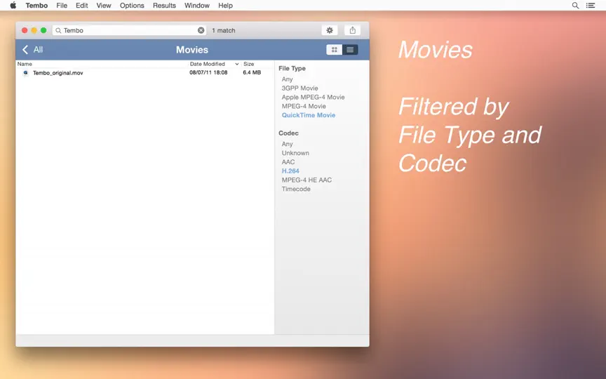 Capture d'écran de Tembo 2 - Recherche Fichiers sur iPhone 5