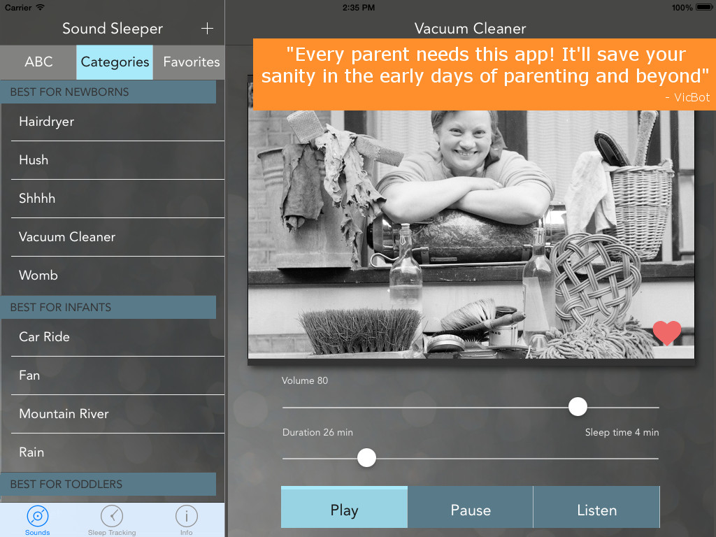 Sound Sleeper - Tot Conservatory: white noise and classical music for babies and their parents