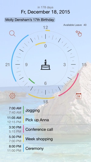 Jiffies - Calendar in the watch Screenshot