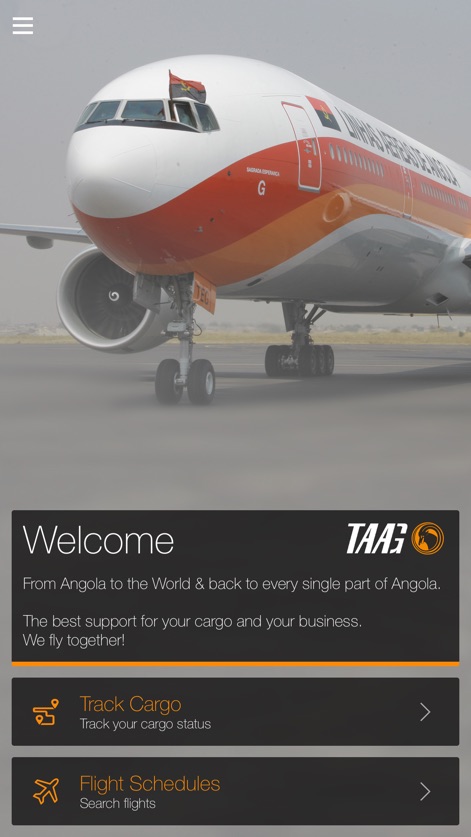 TAAG Cargo - taag-cargo-app-home-screen
