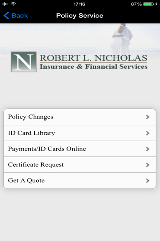 Robert L Nicholas Insurance screenshot 2