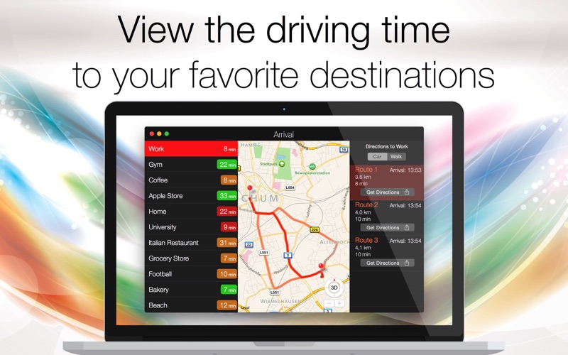 arrival - gps driving assistant: eta, travel time and directions to your favorite locations iphone screenshot 1