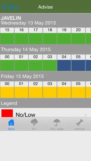 SprayWeatherWise iPhone-skjermbilde 2