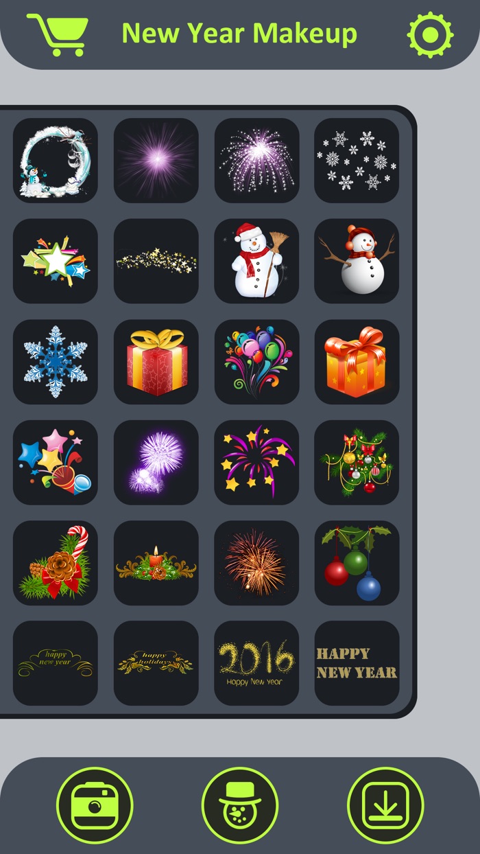 New Year Makeup - Visage Camera to Place Holiday Stickers onto Face Photos