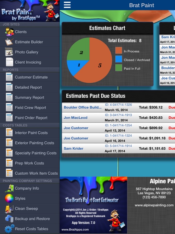 Brat's Paint Cost Estimator by Jon Krider