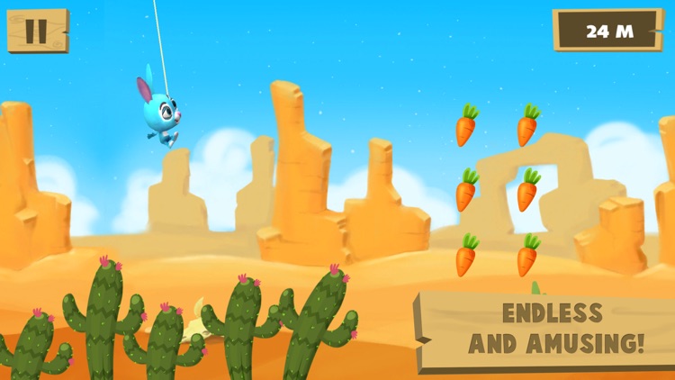 Swinging Bunny: Fly With Rope And Help The Rabbit Hopper Cross The Desert screenshot-3