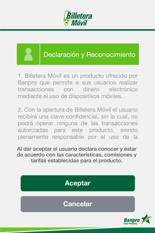 Billetera Banpro screenshot 2