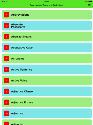 Screenshot #4 pour Grammatical Terms and Definitions